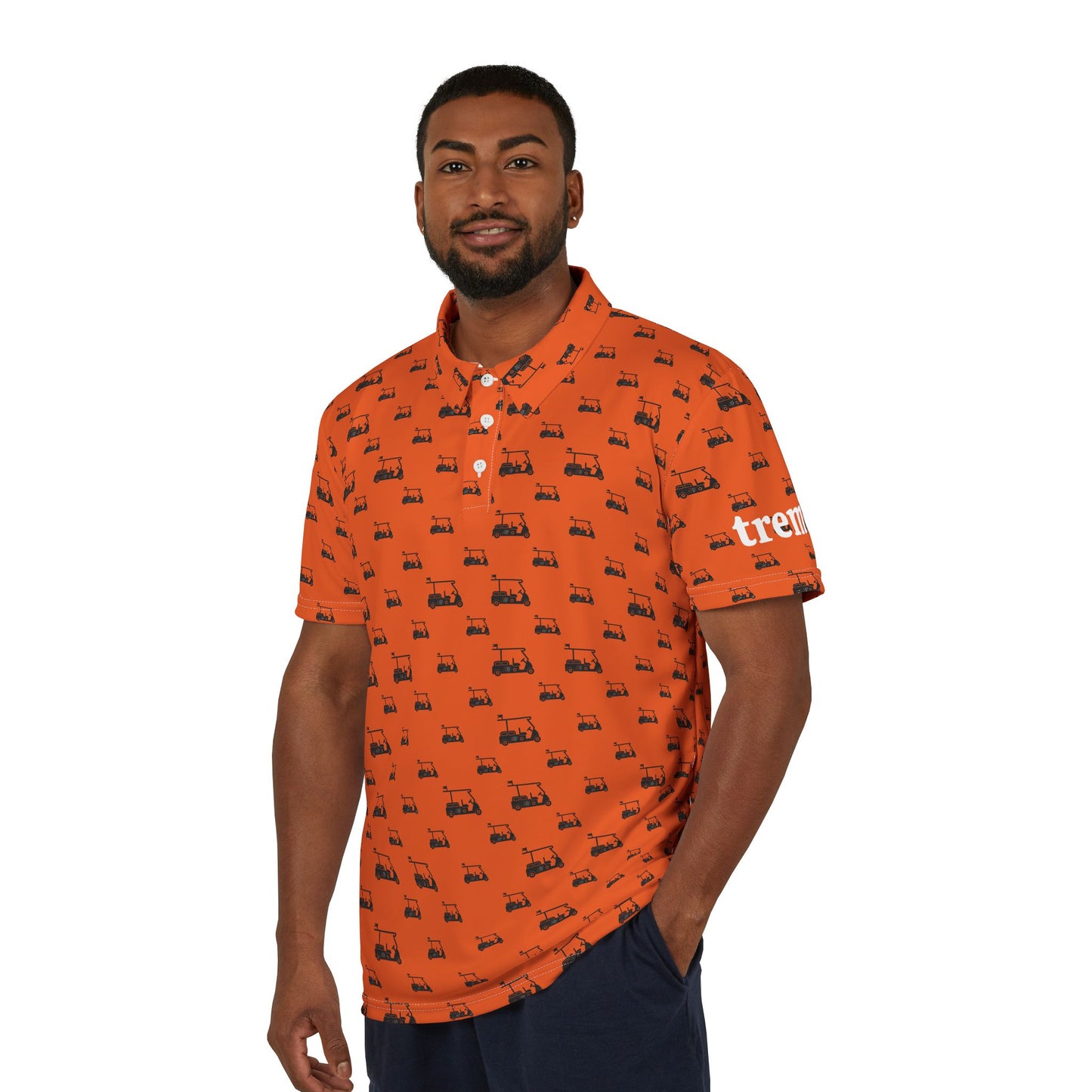 Tangerine Unisex Polo Golf Cart Print - Perfect for Casual Outings & Everyday Wear