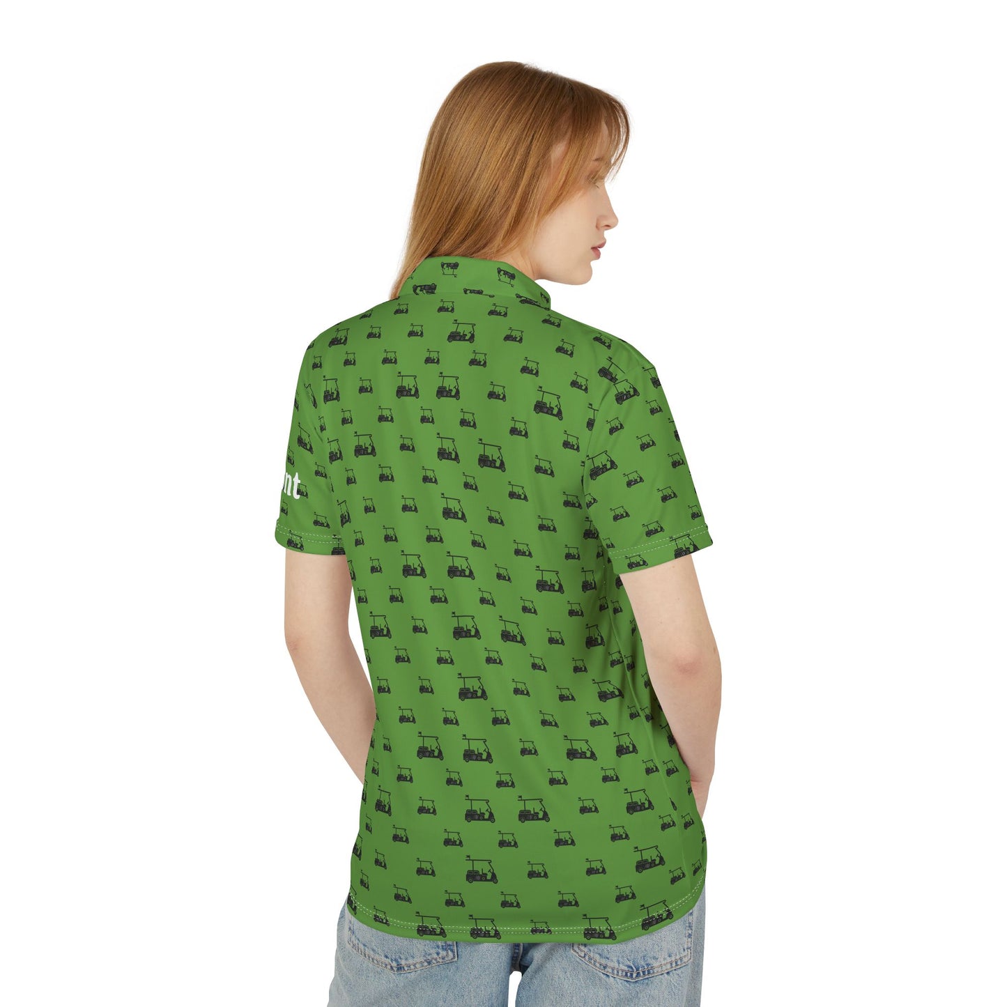 Lime Mens Polo Golf Cart Print - Perfect for Casual Outings & Everyday Wear