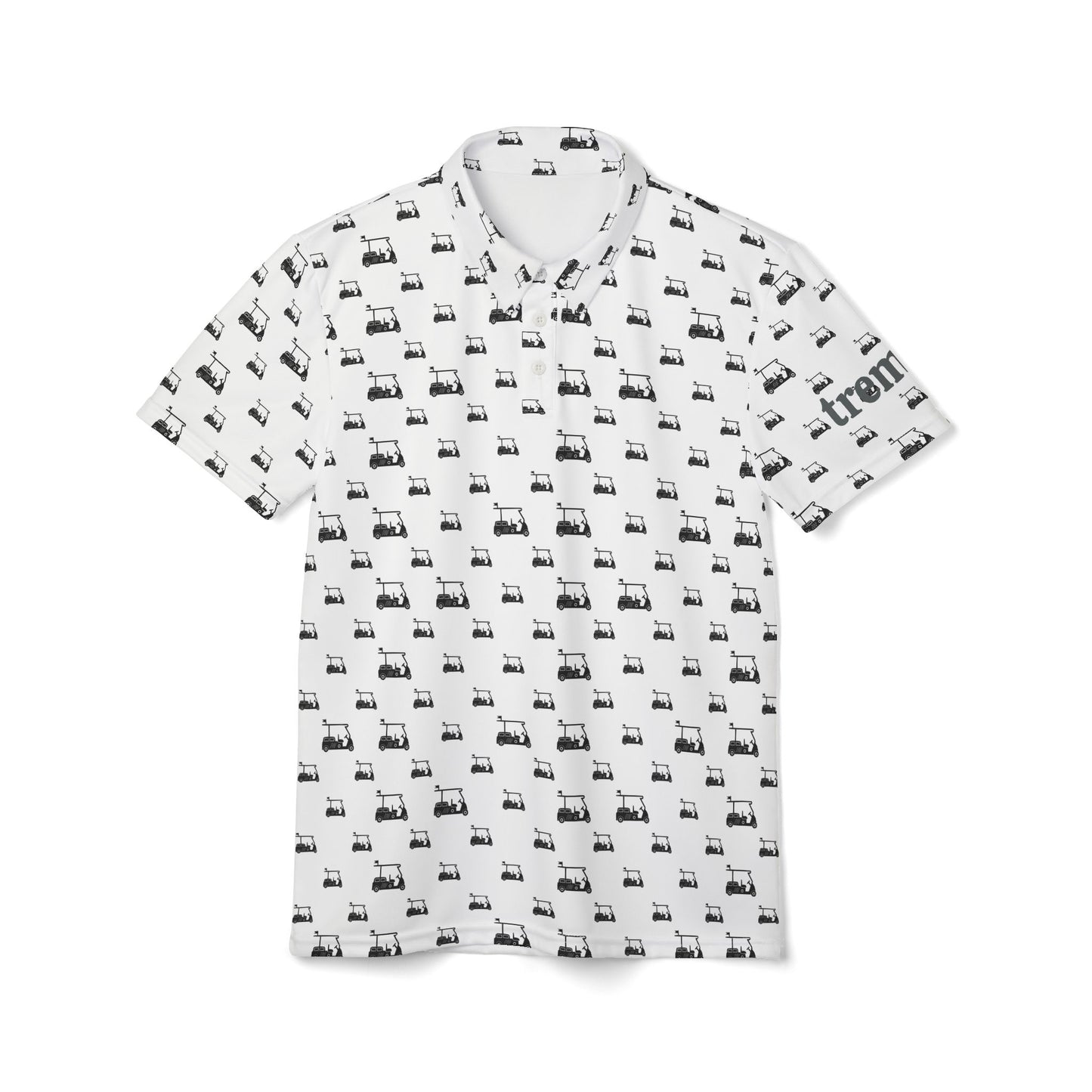 Ivory & Ebony Mens Polo Golf Cart Print - Perfect for Casual Outings & Everyday Wear